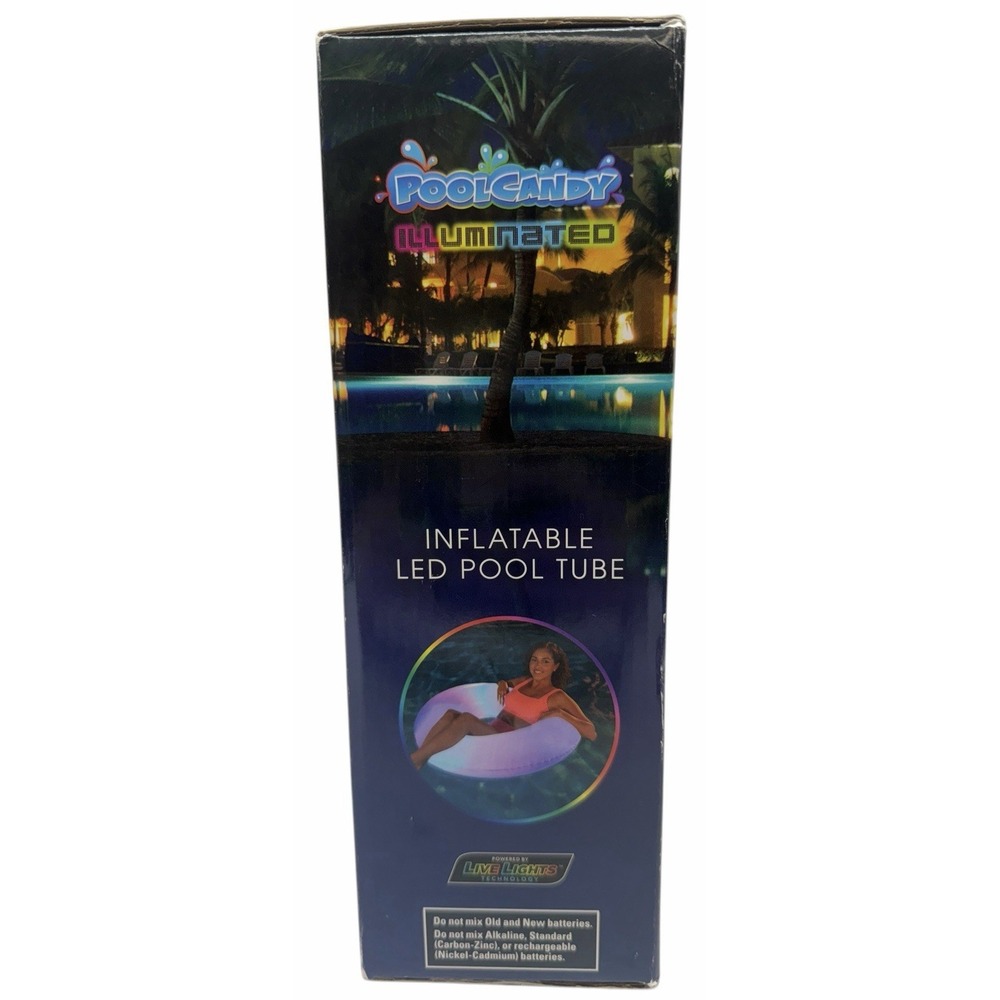 PoolCandy Illuminated LED Pool Tube 40" Color Changing Inflatable Float NEW - Picture 2 of 6